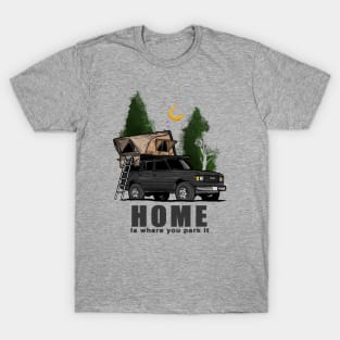 Black Land Cruiser - Home is where you park it Land Cruiser T-Shirt